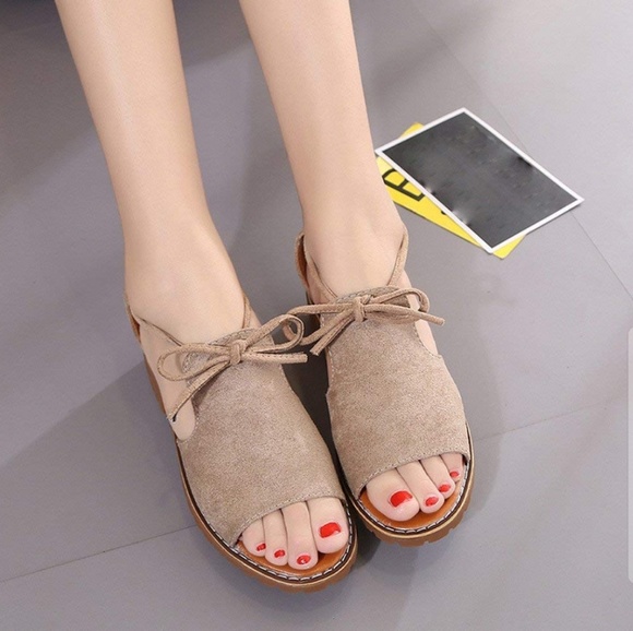 NEW SIZES | Lace up Wedge Sandals - Picture 2 of 6